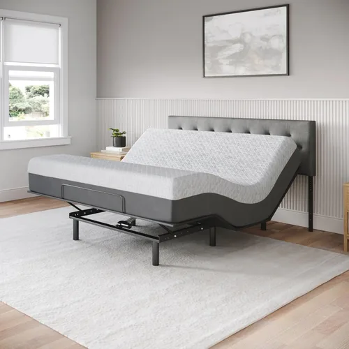 Miniatura 10 de Celestial Aurora - Base de cama ajustable (marco) + colchón de espuma viscoelástica de gel de 10 pulgadas (mediano), fácil montaje, elevación