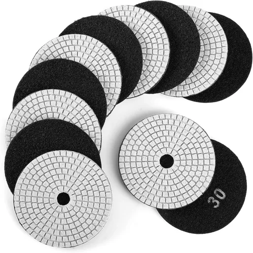 Miniatura 8 de Almohadillas de pulido de diamante de 4 pulgadas con almohadilla de respaldo de 5/8 pulgadas a 11, 12 piezas de almohadillas de pulido de piedra