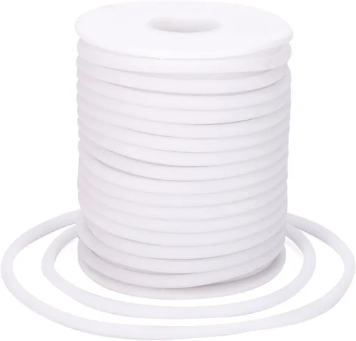 Miniatura 69 de FASHEWELRY 3 rollos de cables de goma huecos para tejer, cable de peluquero de 0.079 pulgadas (0.079 in), cables de silicona para tejer puntada