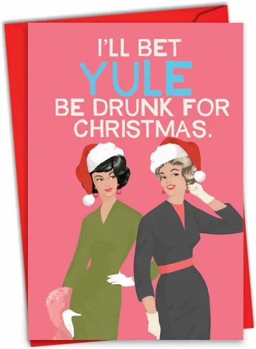 Miniatura 8 de NobleWorks - Divertida tarjeta navideña para adultos para mujeres - Tarjeta de felicitación festiva con humor directo, tarjeta de felicitación