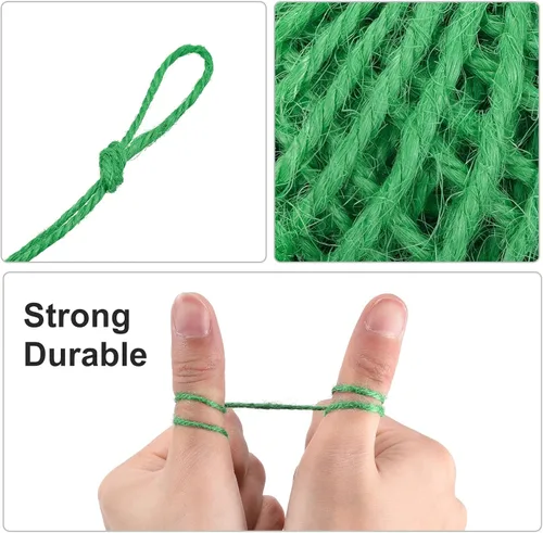 Miniatura 4 de MECCANIXITY Cuerda de yute de 164 pies de 0.079 in, cuerda de yute, cuerda de yute natural, verde para manualidades, jardinería, agrupamiento