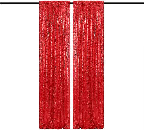 Miniatura 37 de Cortinas de fondo de lentejuelas negras con purpurina de 2 x 8 pies, 4 paneles para decoración de bodas, fiestas de cumpleaños, despedidas de Negro