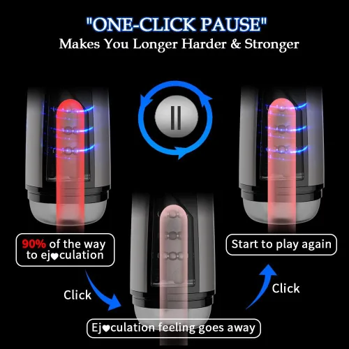 Miniatura 5 de Masturbadores masculinos automáticos con cuentas de masaje de empuje, juguetes sexuales para adultos para sexo masculino, copa masturbadora
