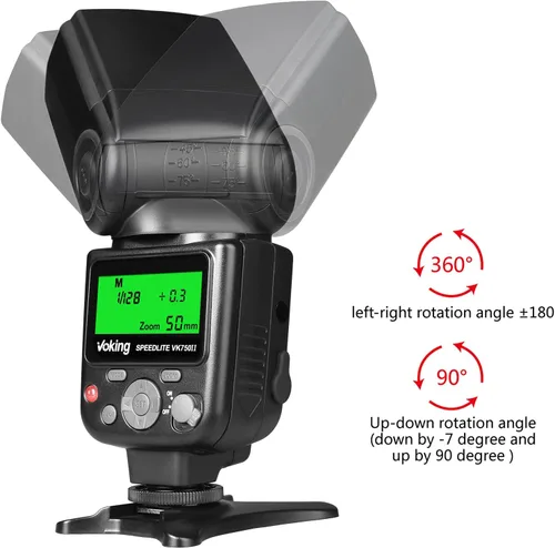 Miniatura 6 de Flash Speedlite TTL Voking VK750II para Cámara Compatible con Canon EOS 60D 70D 77D 80D 4000D Rebel T7i T6i T6s T6 T5i T5 T4i T3i y Otras Cámaras