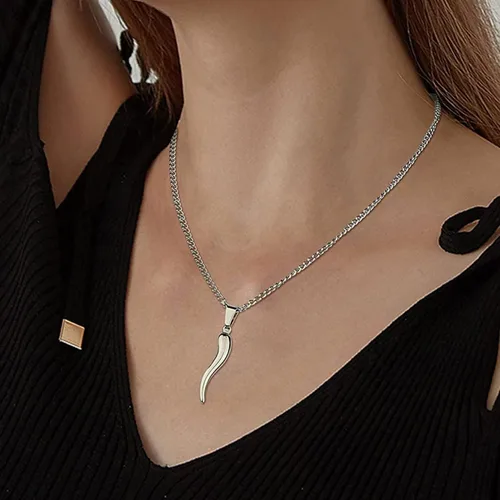 Miniatura 3 de U7 Italian Horn Necklaces,Stainless SteelBlack18K Gold Plated Talisman Horn Pendant, Italy Amulet Charm Necklaces Protection Jewelry for Men Women