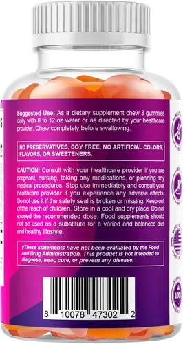 Miniatura 9 de Vitamatic Gomitas de fibra prebiótica para adultos – 7g de fibra por porción – 60 gomitas a base de pectina de fuerza extra, sin azúcar añadida