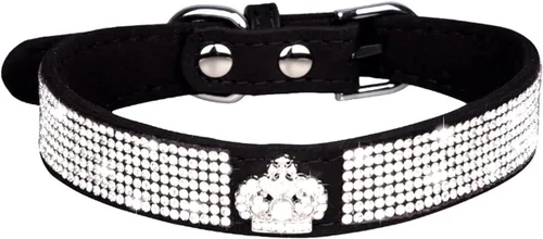 Miniatura 28 de Lindo collar para perro con diamantes de imitación brillantes, elegante collar de cristal diamante con purpurina bonita joya suave collares