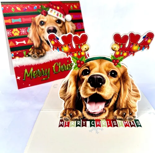 Miniatura 12 de Tarjeta de cumpleaños de perro Beagle 3D emergente – Felicitación de feliz cumpleaños para los amantes de los perros – Tarjeta desplegable