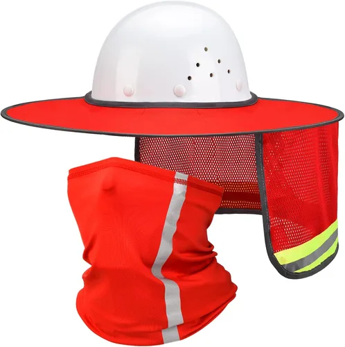 Miniatura 11 de SATINIOR 2 unidades de casco de protección solar para el cuello, alta visibilidad, malla de ala completa, protección solar y polaina para el cuello