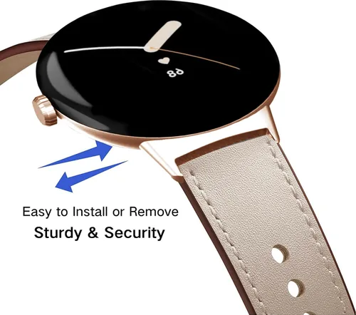 Miniatura 2 de Correa de cuero compatible con Google Pixel Watch, correa de repuesto, transpirable, para Google Pixel Watch, accesorios para reloj inteligente