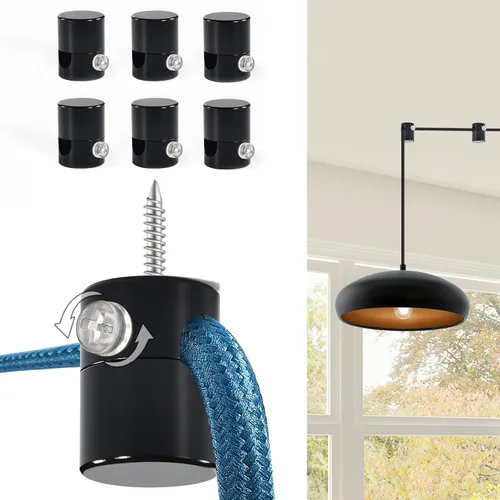 Miniatura 11 de Paquete de 3 Ganchos de Techo Mejorados, Ganchos de Techo Ajustables de Aluminio para Colgar Luces, Gancho Colgante Negro de Servicio Pesado, Gancho