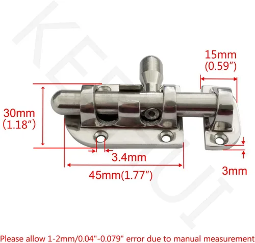 Miniatura 2 de Marine 316 - Pestillo de casillero de acero inoxidable resistente de 2-3/8 pulgadas para ventana de barco marino, puerta, escotilla, gabinete