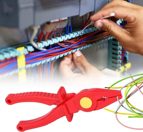 Miniatura 2 de Oumefar Herramienta de mano eléctrica de mano de 7,7 pulgadas de plástico cómodo agarre 1000 V Alicates de corte aislados de alto voltaje