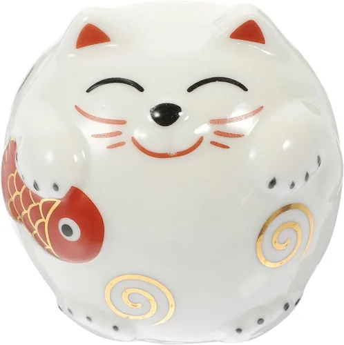 Alcancía de cerámica para gatos, tarro de dinero para gatos, estilo japonés, para niños, para cumpleaños, Navidad, Año Nuevo, decoración del hogar