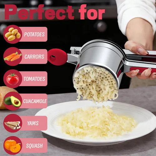 Miniatura 6 de Ricer de papas grande de 15 oz para puré de papas, resistente 18/8 de acero inoxidable para alimentos para bebés y máquina de spaetzle, herramienta
