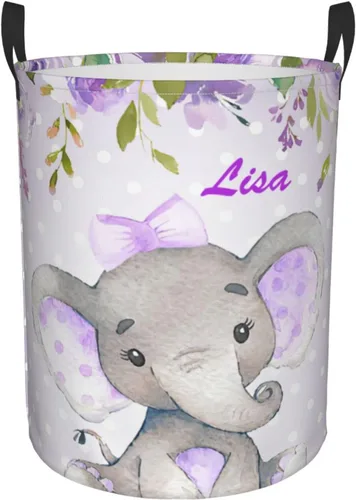 Cesta de lavandería personalizada con nombre, plegable, impermeable, con asas, para ropa de dormitorio, juguetes Opción 4