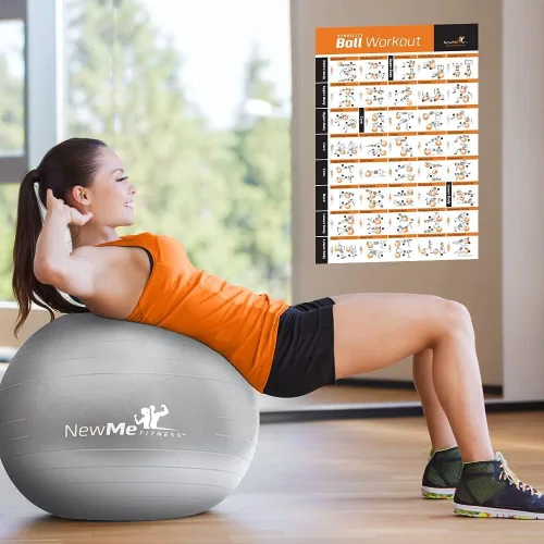 Miniatura 5 de NewMe Fitness Carteles de entrenamiento para gimnasio en casa - Carteles de ejercicio para entrenamiento de cuerpo completo - Programa