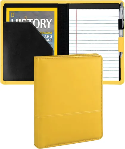 Miniatura 6 de Gorbado Carpeta para portafolio o cartera, mini carpeta de 5 x 8 pulgadas, bloc de escritura legal, carpeta organizadora de documentos A5 para Negro