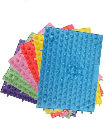 Alfombrilla de masaje de pies, almohadilla de masaje, tapete de baño, tapete de yoga, juego al aire libre, 4 unidades (azul)