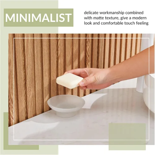 Miniatura 9 de Jabonera redonda, repuesto de vidrio esmerilado Aomasi para tocadores de baño, encimeras, fregadero de cocina