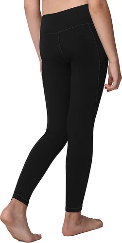 Miniatura 2 de AENLLEY Leggings de yoga activas para niñas con 2 bolsillos - Pantalones de yoga para entrenamiento de niños para atletismo (Paquete de 2)