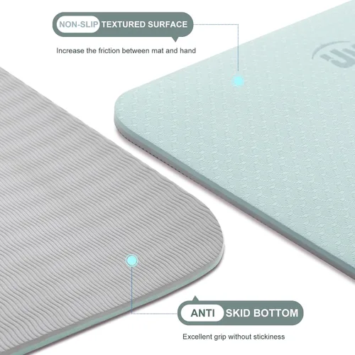 Miniatura 2 de UMINEUX Esterilla de yoga extra gruesa de 1/3 y 2/5 pulgadas antideslizante para mujeres, respetuosa con el medio ambiente, tapete de ejercicio
