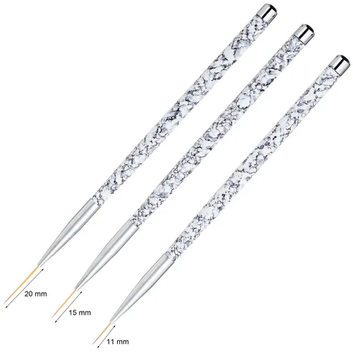 Miniatura 3 de Tbestmax Cepillo profesional para arte de uñas, pintura en gel UV, pinceles de uñas acrílicas, pinceles de rayas para trazos cortos, detalles
