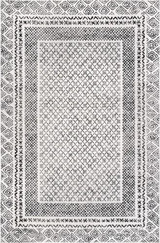 Miniatura 3 de nuLOOM Arabella Alfombra contemporánea con bordes, 4 x 6 pies, gris claro Arabella Gris Claro