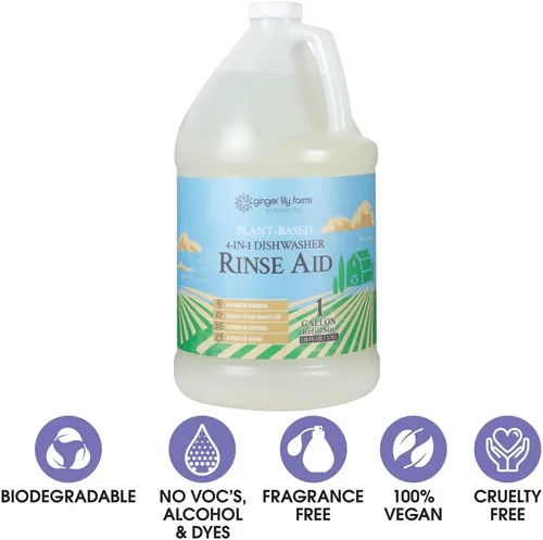 Miniatura 6 de Ginger Lily Farms Botanicals - Aditivo de Enjuague para Lavavajillas 4 en 1 a Base de Plantas, 100% Vegano y Libre de Crueldad Animal, Sin