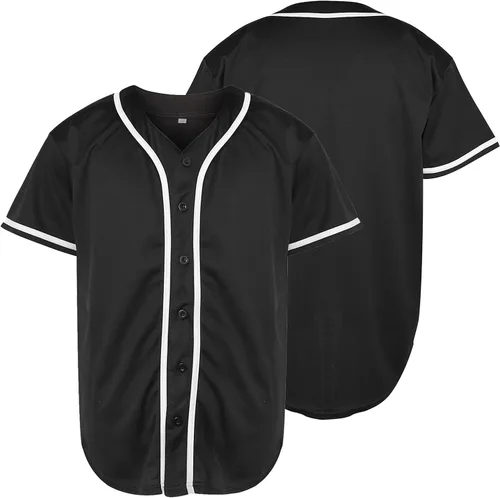 Miniatura 2 de Phoneutrix Camisetas Jersey de Béisbol Hip Hop Hipster Lisas en Blanco con Botones Uniformes Deportivos para Hombres y Mujeres Jersey