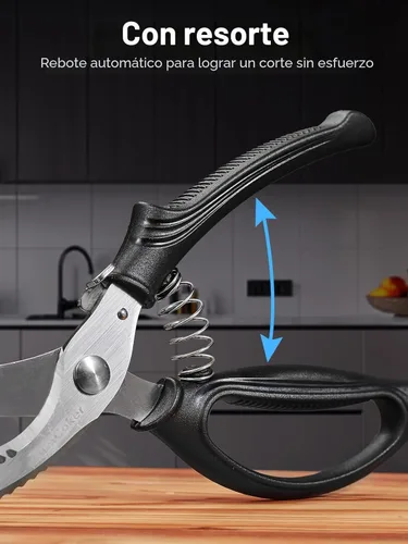 Miniatura 5 de Tijeras para aves de corral, tijeras de cocina resistentes con mango antideslizante y bloqueo de seguridad, tijeras para aves de corral para carne