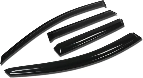 DNA MOTORING WVS-160 - Juego de 4 protectores de lluvia para ventana con cinta adhesiva, compatibles con Mazda 2010-2013, 3 MPS/S, tintado de humo,