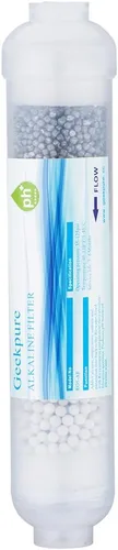 Geekpure Cartucho de filtro de agua alcalino en línea del reemplazo de 10 pulgadas pH+para el sistema RO de ósmosis inversa -1/4" rosca