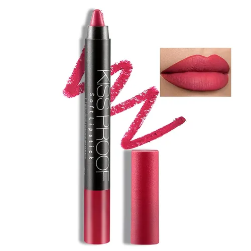 Miniatura 15 de Boobeen Lápiz labial mate de lápiz labial cremoso aterciopelado, cobertura completa, alto pigmento, impermeable, de larga duración, para mujeres