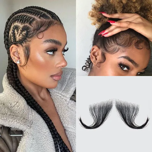 Miniatura 11 de Celebrity Bordes de pelo de bebé, encaje HD, cabello humano transparente, línea de cabello invisible reutilizable, borde instantáneo, rayas