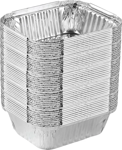 Miniatura 9 de PLASTICPRO Moldes desechables de papel de aluminio para llevar de 5 LB de 7'' X 10'' X 3'' pulgadas, moldes para hornear - utensilios de cocina