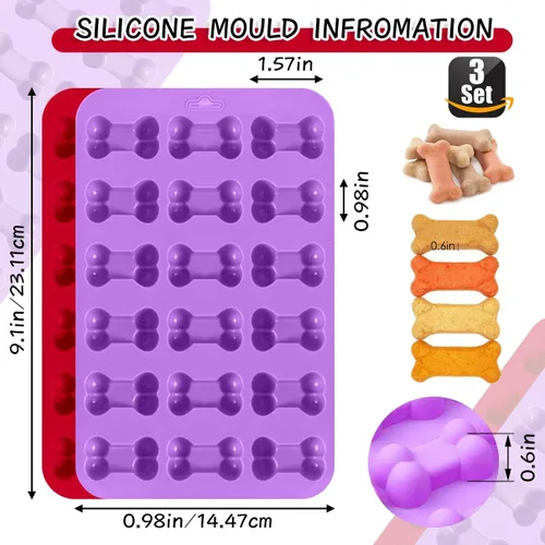Miniatura 2 de Moldes de silicona para hielo con forma de pata de perro y hueso, moldes antiadherentes de silicona de grado alimenticio para chocolate, dulces