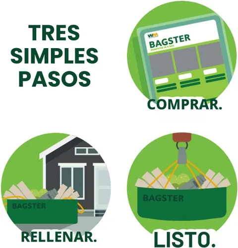 Miniatura 5 de Bagster 3CUYD - Contenedor en bolsa con capacidad para hasta 3,300 libras, color verde