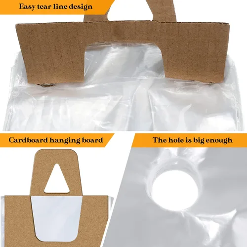 Miniatura 4 de Henoyso 1000 bolsas para colgar puertas, de plástico transparente, bolsas para colgar pomos de puerta, impermeables, paquetes de periódicos