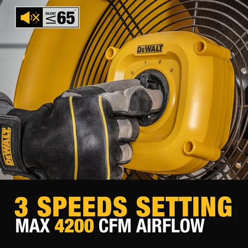 Miniatura 6 de Ventilador de piso DEWALT DXF1840, ventiladores industriales, ventilador de 46 cm de alta velocidad con 3 velocidades de circulación de aire