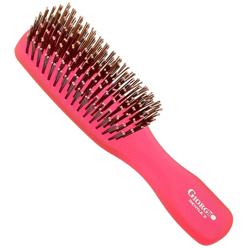 Miniatura 6 de Giorgio GION1B - Cepillo desenredante suave para el cabello, color azul neón, de 7.75 pulgadas, para hombres y mujeres. Cerdas suaves para cuero