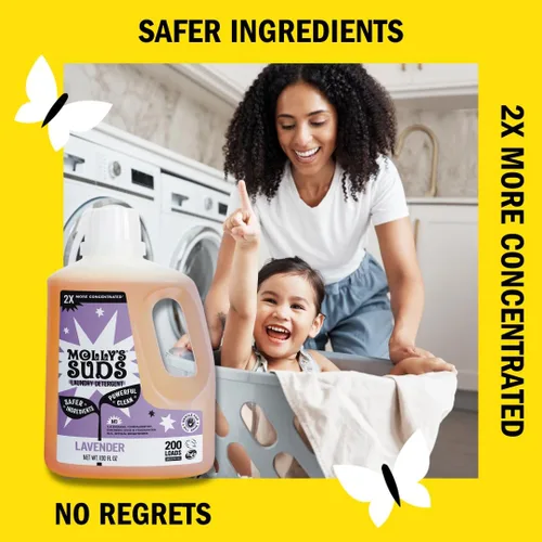 Miniatura 3 de Molly's Suds Detergente líquido para ropa Jabón detergente para ropa limpia para pieles sensibles 2 veces concentrado, alta eficiencia (HE)