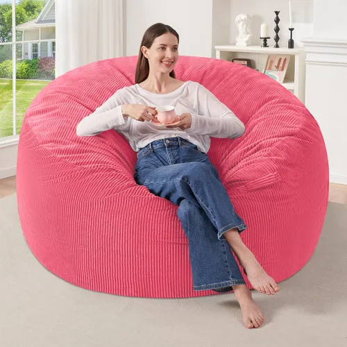 Miniatura 36 de HABUTWAY 2 puf de 2 pies, puf gigante para adolescentes y adultos, puf grandes con relleno de espuma viscoelástica, puf grandes con funda de pana