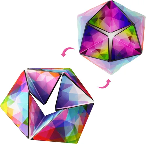 Miniatura 7 de Kaleidocycle - Cubo para la ansiedad para niños, cubo mágico infinito para adultos para mantener la calma y la ansiedad, antidepresión, juguetes