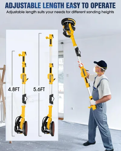 Miniatura 4 de Lijadora para Paneles de Yeso, MYTOL Lijadora Eléctrica de Pared de 7.2A con Recolección de Polvo al Vacío, 6 Velocidades Ajustables 900-1800 RPM