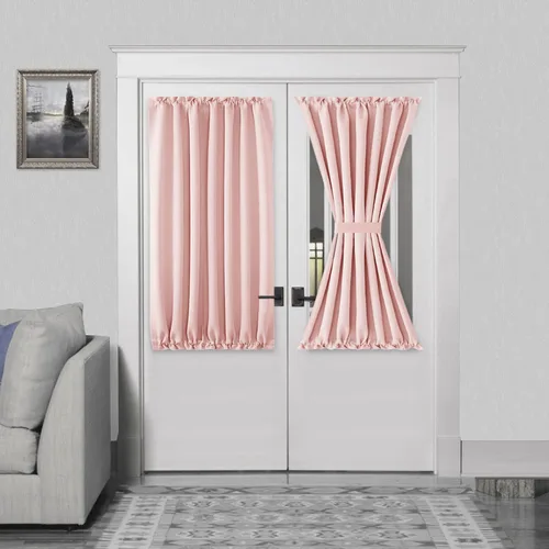 Miniatura 97 de DWCN Cortinas para puerta francesa: cortina térmica con bolsillo para barra para puertas con ventana de vidrio, puertas de cocina y patio