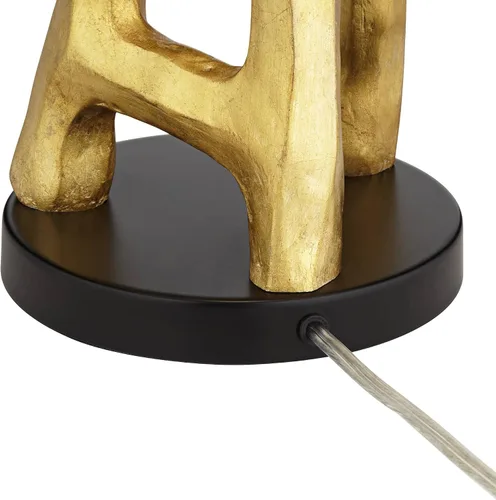 Miniatura 7 de Possini Euro Design Lámpara de Mesa Auxiliar Escultura Orgánica de 29" de Alto Moderna Glamorosa de Lujo Acabado Dorado Pantalla Individual de Tela