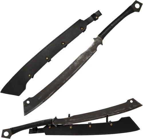 Miniatura 8 de Cuchillo machete de hoja de acero de alto manganeso para corte de árboles, resistente, full tang, para supervivencia al aire libre, caza, táctica