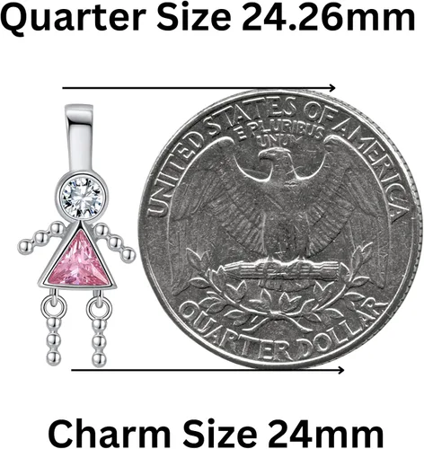 Miniatura 3 de Birthstone Baby Boy Charms for Mom by Ginger Lyne Birthday Kids Girl Pendants for Grandma Family Tree Necklace for Women Cubic Zirconia Sterling