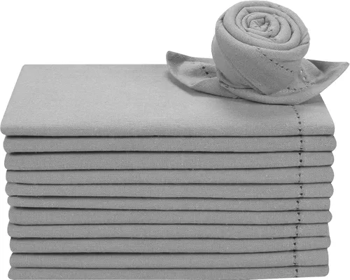 Miniatura 14 de Juego de 12 servilletas de tela de algodón con dobladillo de 18 x 18 pulgadas, decorativas, suaves, duraderas, lavables, reutilizables, perfectas